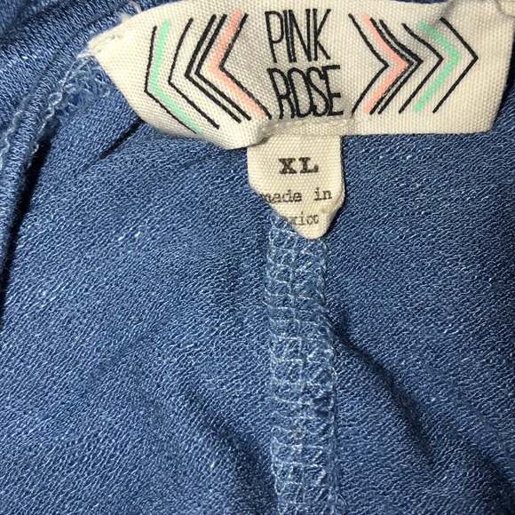 NWOT Pink Rose Cold Shoulder Shirt - Picture 3 of 3